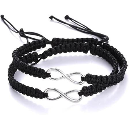 Par Armbånd, Flettet Lær Tau Armbånd for Kjærester Frie