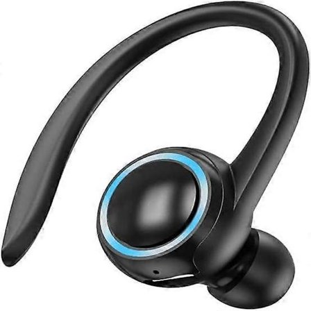 Bluetooth-hodetelefon, enkel ørekrok, trådløst headset med mikrofon, vanntett øretelefon, håndfri ørepropp for mobiltelefoner for kontor, sport, 