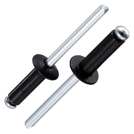 Kasse med blindnitter af aluminiumstål 500 stk - Sort hoved