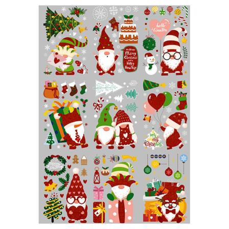 9 ark Christmas Gnome Window Clings Skandinaviska Tomte Glasdekaler Klistermärken för Xmas Holiday Home Office Decorations