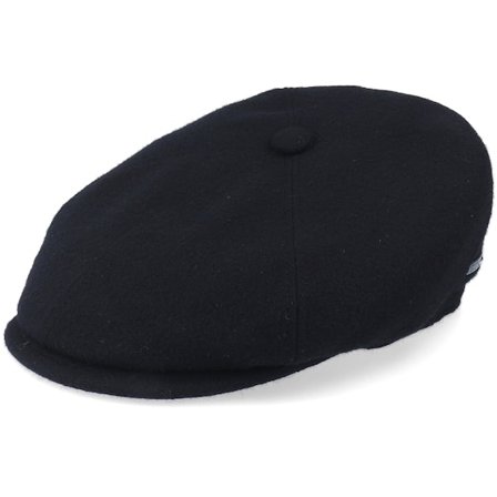 Stetson - Nero flatcap Cappellino - 6-Panel Cap Wool/Cashmere Black Flat Cap @ Hatstore