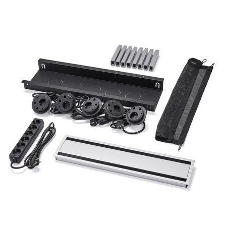 Kabelbokspakke UNIFY til QBUS/AUDREY fast stativ 3200-4000 mm, udstyret, stor, sølv