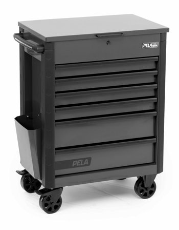 PELA 546536 Værktøjsvogn med topopbevaring, grå, Garageindretning & opbevaring