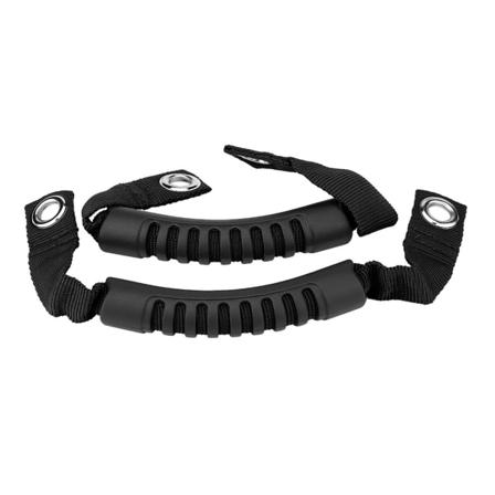 2 stk Bil baksete rygg Nakkestøtte gripehåndtak sett med hull for JEEP Wrangler 1995-2017 svart