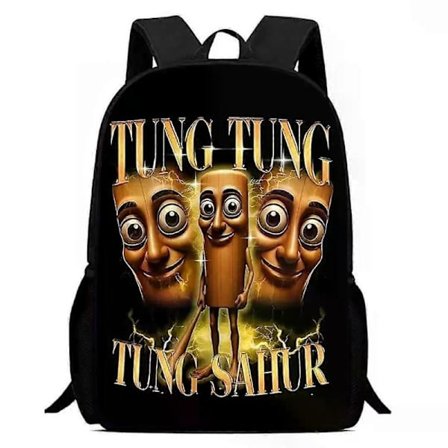 Skoltaske Tralalero Tralala Rygsæk Tungtung Sahur Brainrot Børn Skoletasker Børn Udendørs Sports Rygsæk Rejse Anime Rygsæk Gave 8