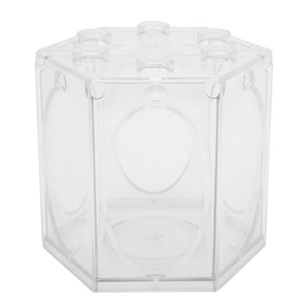 Sekskantet akvarium bærbart lanterne fuglebur form miniature landskab fisk akvarium Transparent