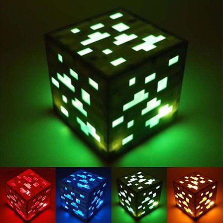 Minecraft Miners Lamp Pixel Cube Rechargeable Decorative Night Light