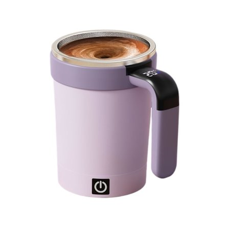 Automatisk Omrørende Kaffekrus - Bærbart Krus med Temperaturindikator og Omrører | Selvomrørende Kop |