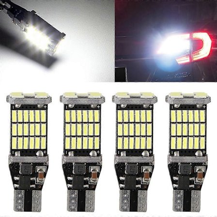 4 stk T15 W16W LED 921 912 Super Lys 45 SMD 4014 LED Canbus Ingen Feil Bil Backup Stopp Reserve Lys Bremslys Hvit 12V