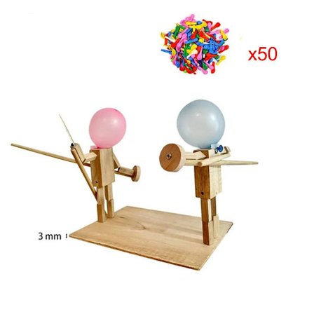 Ballon Bamboo Man Battle Wooden Bots Battle Game