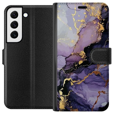Kompatibel Tegnebogsetui til Samsung Galaxy S22 5G Lilla Marmor