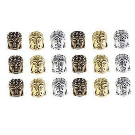 18 st Buddha Huvud Berlock Distans Pärlor Lösa Pärlor för DIY Smycken Halsband Armband