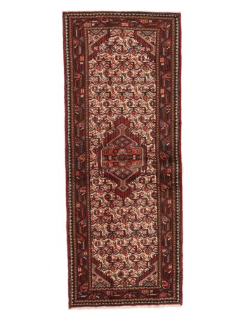 Oriental Asadabad Rug 81X205 Runner Black/Dark Red Wool, Persia