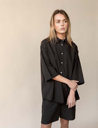 STUDIO FEDER Cecilia Shirt - Poplin - Black - S