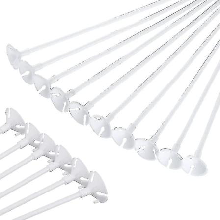 2023-ballongstaver, 50 stk 32 cm plasttykk melkehvit ballongstavholdere med kopper Passer til bryllup, bursdag