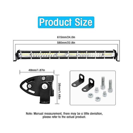 Led-ljusramp Spot Flood Combo Beam Slim Single Row Led-körlampa Off Road-lampor Led-arbetslampa
