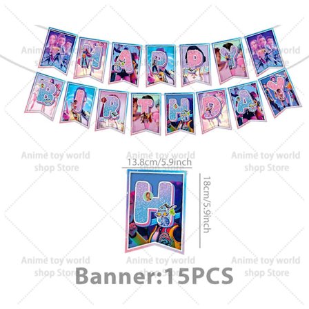 KPop Demon Hunters Fødselsdagsfest Sæt: Duge, Tallerkener, Kopper, Balloner, Kagetopper til Børn