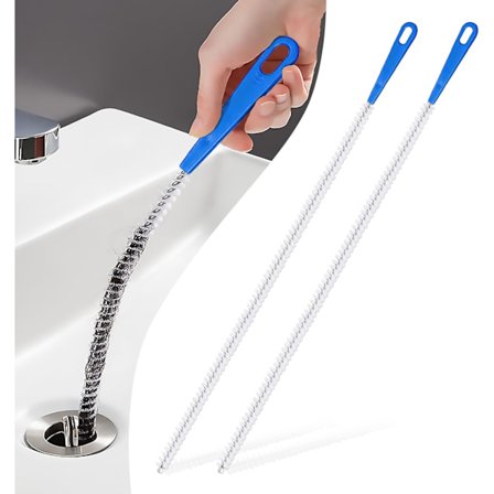 2 stk × 45 cm Afløbsrensningsbørste Afløbsrensningsbørste Afløbsrensningsbørste Afløbsrensningsværktøj til køkkenvaskafløb