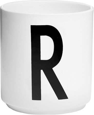 Design Letters Personlig Porcelæn Kop A-Z Hvid R, Tøj & Bolig, Køkken & Bord, Krus & Kopper