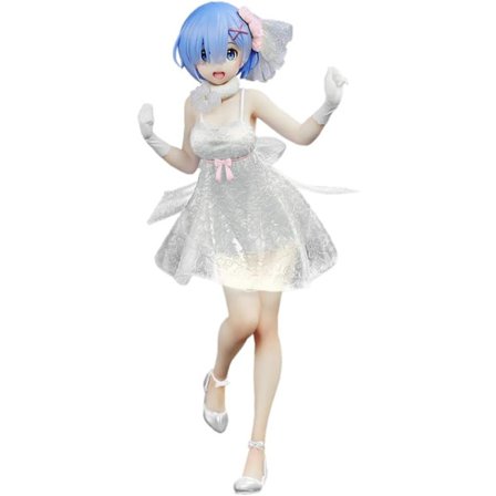 REM Valkoinen mekko tyyli seisova hahmo 22cm Remu Anime toimintahahmot Työpöydän koriste Keräilylahjat