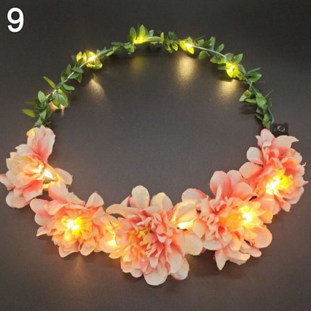 Glödande LED-krans Halloween Crown Flower 9 9