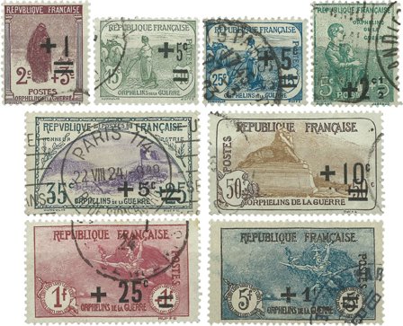Frankrig 1922 - YT 162-169 - Stemplet