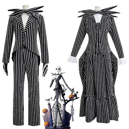 Jack Skellington Cosplay Kostyme Gresskar Konge Dress Halloween Fancy Dress Karneval Kostyme For Voksne Barn -a