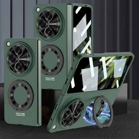 Til Oneplus Open Kickstand Etui, Heavy Duty Stødsikkert Cover Med Skærmbeskytter & Magsafe Ringholder Slank Beskyttende Telefon Etui