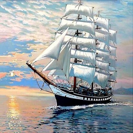 30x40 cm 5d fuld DIY diamantmaleri, sejlbåd diamantmaleri DIY diamant rhinestone lærred korssting maleri