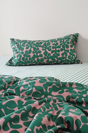 Jotex - Tyynynpäällinen 50x90 Cm Orgaaninen Roosa/vihreä Roosa/vihreä - KNOTA - Osta Tyynyliinat Jotex