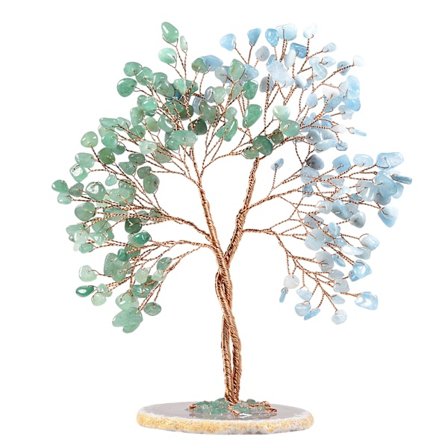 Käsintehty Kristalli Rahapuu Agati Viipaleen Pohjalla Elämän Puu Feng Shui Bonsai Koti Sisustus Rakkaudelle Onnelle ja Vauraudelle, Ametisti & Rose 