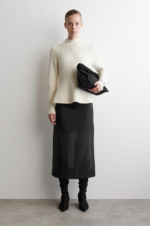 COS Women's Sheer Column Skirt in Black