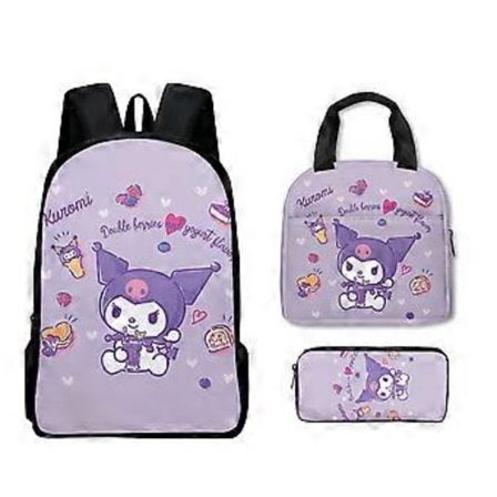 Ny Sanrio Kuromi rygsæk primær skoletaske børns madkasse penalhus sæt 2 -NMAOV