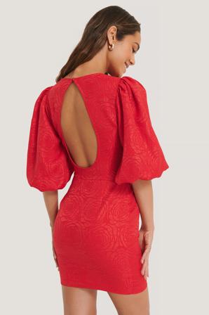 Lizzy x NA-KD Robe Dos Ouvert - Robes courtes - Rouge - EU 32