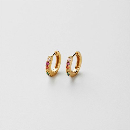 Rainbow Örhängen - 18K Guldpläterat Sterling Silver - Safira