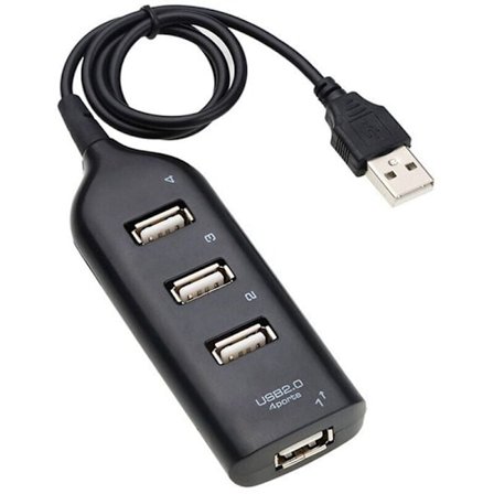 (Sort) USB 2.0 Høj multi-USB Multi-USB adapter 4 porte til bærbar computer modtager IT-tilbehør