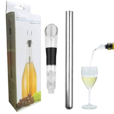 Viinijäähdytysputki Ruostumattomasta Teräksestä Viinijäähdytysputki 2 in 1 Viinipullon Jäähdytysputki Viinin Jäähdytysputki