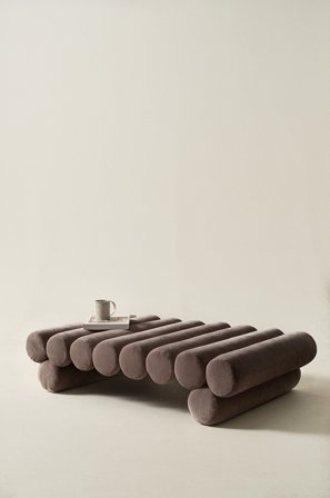 Jotex - Sittepuff 77x122 Cm Varm gråbrun - SIMONETTA - Kjøp Sittepuffer hos Jotex