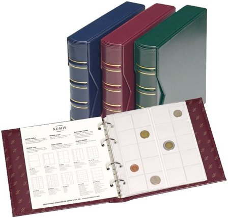 Classic NUMIS møntalbum grøn med kassette (uden indhold)