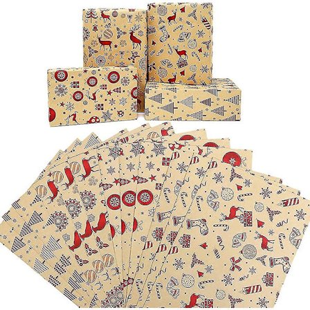 Kraft Joulupaperi Pojille Miehille Naisille Tytöille Lapsille Vauvoille, kierrätetty