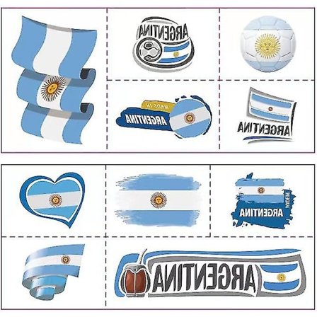2022 Qatar VM Fan Tattoo Stickers-argentina W
