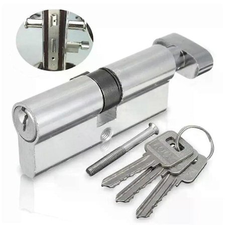 Høykvalitets låssylinder tilbehør Sylinder Euro Multi-veis lås Sølv tommelvrider med skrue mot tyveri