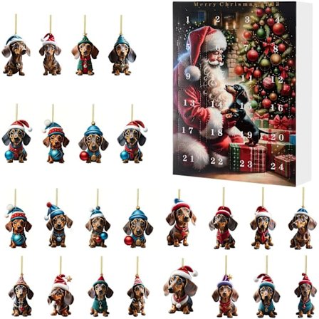 Julekalender for hunder 2024 - Julekalender med hundependanter - 24 dagers juletell ned - Julekalender