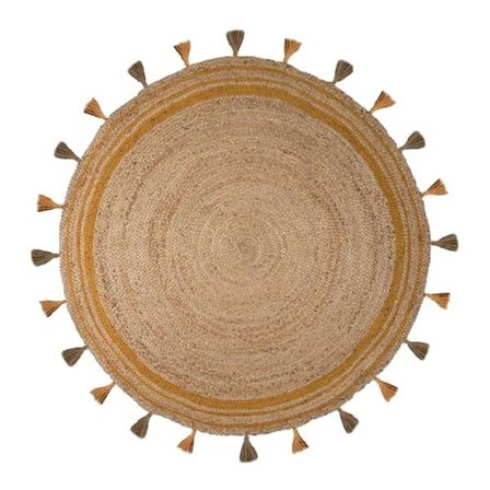 Juuttilattiamatto 120x120cm – Luonnonvärinen Dijoninruskea