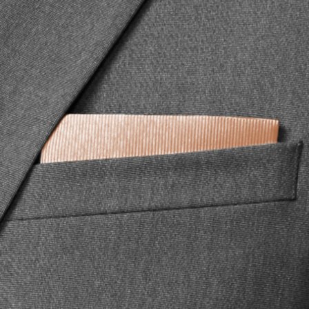 Pochette de costume rose en gros-grain pour hommes - Pochettes de costume de couleur unie