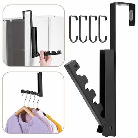 Taitettava ovivaatekoukku, taittuva koukku, taitettava vaatekoukku, taitettava vaatekoukku, sisältää 4 koukkua, vaatteiden, huivit ja jouluseppeleet 