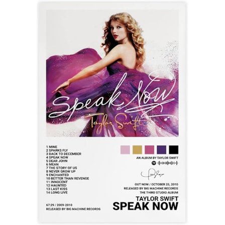 Pop-sanger Taylor Swift lerretplakat for romestetikk Lerret veggkunst soverom Speak now