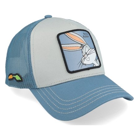 Capslab - Blanc trucker Casquette - Looney Tunes Bugs Bunny Grey/Blue A-Frame Trucker @ Hatstore