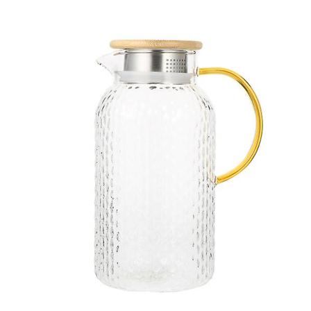 1 stk Glasskanne Hjem Varmebestandig Transparent Vannkaraffel Med Lokk Assorterte Farger 15x11,5x23cm Assorted Color 15x11.5x23cm