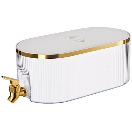 Køleskabsdispenser med lækagesikker plastbeholder, køledispenser, hvid